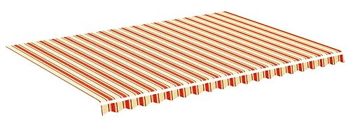 vidaXL Tissu de Remplacement pour Auvent Toile d'Auvent Tissu de Rechange pour Store Banne de Jardin Patio Terrasse Extérieur Jaune et Orange 5x3,5 m