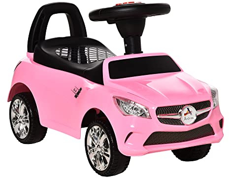 Aosom Kids Ride On Push Car Foot-to-Floor Walking Sliding Toy Car Pink