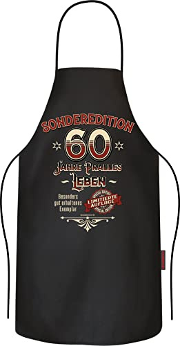 Grillschürze Kochschürze Küchenschürze als Geschenk zum 60. Geburtstag aus reiner Baumwolle
