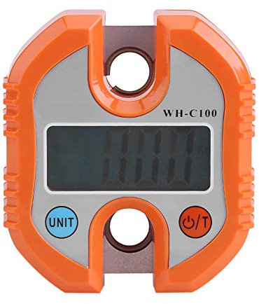 Báscula de Gancho de 100kg, Grúa Portátil WeiHeng, Básculas Colgantes Digitales LCD, Balanza de Pesaje, Carne Negra, Gancho Electrónico de Pesaje (Naranja)