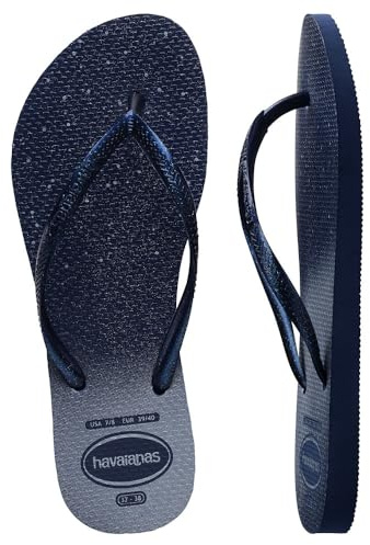 Havaianas smal glans, flip flop kvinnor, Marinblå Marinblå, 34 EU