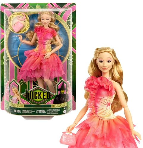 Mattel Wicked, Glinda Fashion Doll & Accessories with Blonde Hair, Possibility & Removable Ballroom Look, HXT63