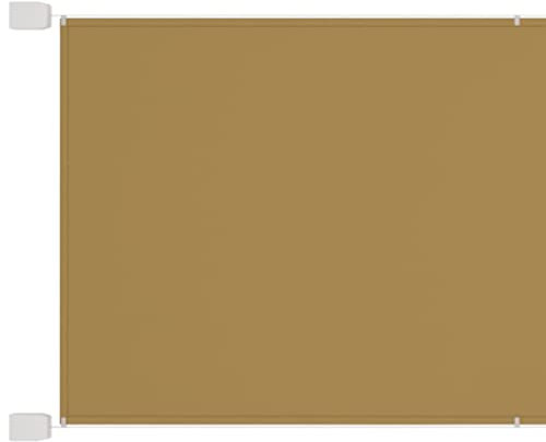 ShCuShan Senkrechtmarkise Beige 140x420 cm Oxford-Gewebe Paravent Outdoor Wetterfest Balkon Sichtschutz
