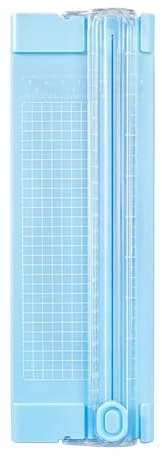 FCSHFC Papierschneidemaschine Zweiseitig Papierschneider A4 Klein Handbuch Sicherheit Tragbar Fotos Schneidemaschine Papier for Scrapbooking (Color : Blau)