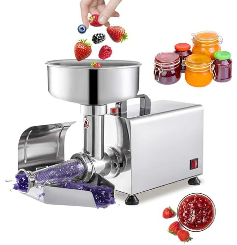 RSQQL Electric Tomato Strainer Machine, Commercial Grade Food Mill,Food Strainer and Sauce Maker, Stainless Steel Sauce Maker Machine for Tomato Strawberry Blueberry Sauce
