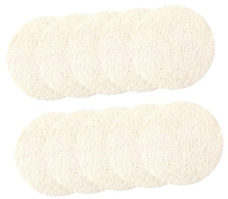 VINTORKY 10 Stück Luffa Gesichtsschwämme Ø 5,5cm aus Natürlichen Luffafasern Sanftes Peeling Gesichtsreinigung und Körperpeelingpads für Bad Dusche und Spa