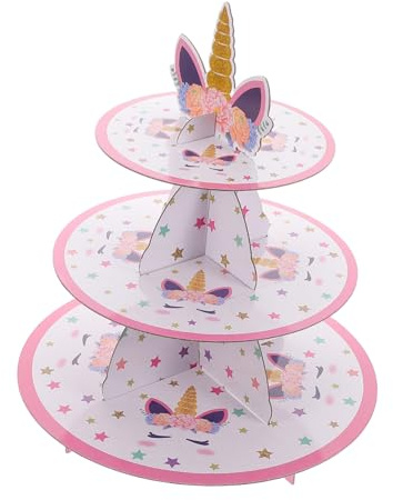 Mikinona Cake Stand European Paper Dessert Stand Cupcake Holder Candy Display Plate Party Cake Tray for Birthday Party Wedding Three