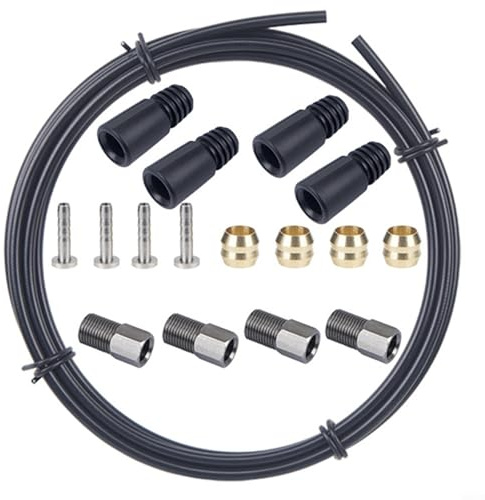 Hydraulischer Fahrradbremsschlauch-Satz, 2,5 m Reparatur-Set, mit 4 Oliven, Befestigungs-Hülsen, Gummikappe, für MT2/MT4/MT5/MT6/MT7/MT8 Modelle, einfache Installation (B)