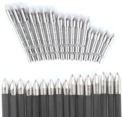 Poearcus 60/80/100/120 Puntas de Flecha de Tiro con Arco de Grano para Cañas de 4.2mm Aptas para 300-1800 Spine Tiro de Precisión y Práctica de Tiro 24pcs (100 Grain, 4.2 * 5.4mm)
