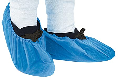 TIGA-MED Einmal-Überschuhe stark/Strong | 100 Stück | ca. 4.0gr | verstärkte Ausführung | OP Schuhüberzieher | blau |Überziehschuhe Einweg Schuhüberzug