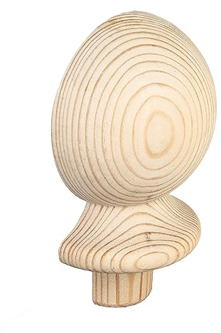 Blueprint Joinery Pine Ball Newel Post Cap, Clear Pine Ball Newel Cap, to fit 90mm Newel Posts 106 x 41mm (Half Cap)