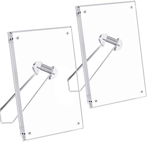 NIUBEE 4x6 Acrylic Picture Frame with Magnets - 2 Pack, Shatter-Resistant Floating Photo Frame for Tabletop, Modern Desk Display for Home & Office