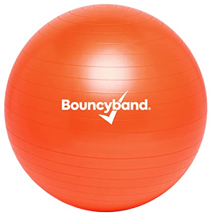 Bouncyband Medium Balance Ball, Orange – Create Flexible Seating to Improve Focus in the School, Office, or Home with This No-Roll – 21.6” (55cm) Ball for People Between 5’-5’6 Tall