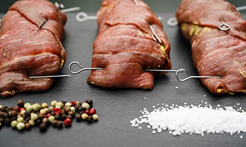 Rostfrei Rouladennadeln 30er oder 20er Set, Dieses Set besteht aus 30 spülmaschinengeigneten Rouladenspieße aus Edelstahl, perfekt für die die Zubereitung von Rouladen jeglicher Art (30 Stück)