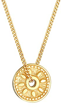 Elli Vintage Sun Coin Necklace 925 Silver