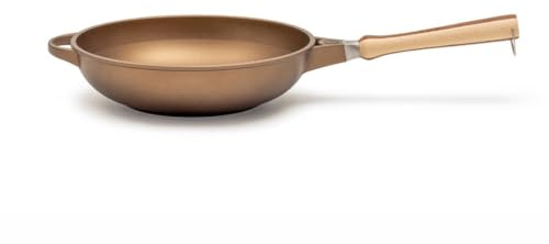 Luchetti K360 wok antiaderente in alluminio pressofuso con manico removibile - Utilizzabile anche in forno - (Per Induzione, 32cm)