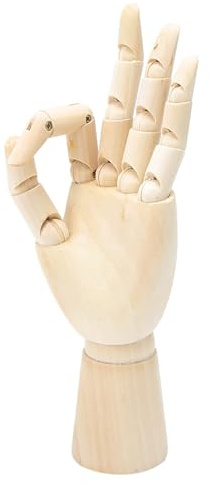 Atyhao Handmodell, Kiefernholz, Gliederpuppen Zeichnen Gegliedertes Linkes Handmodell, Körper, Künstlermodell, Skulptur, Mannequin, Dekoration, Heimbüro, Desktop-Ornament