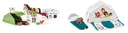 SCHLEICH 42533 Spielset - Horse Club Sarahs Campingausflug (Horse Club), Mix & 42537 Accessory - Accessoires Camping (Horse Club), Mix