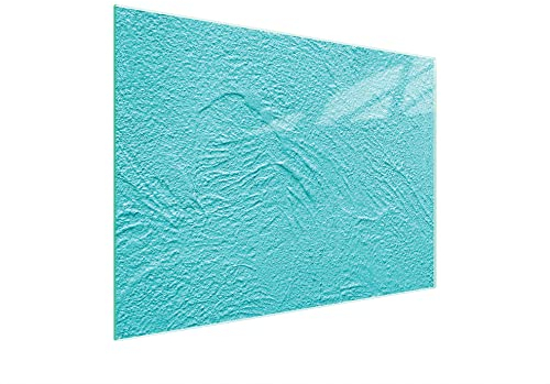 DarHaus Herdabdeckplatte 40x30 cm Einteilig Glas Elektroherd Induktion Herdschutz Spritzschutz Glasplatte Deko Schneidebrett, Schiefer Türkis
