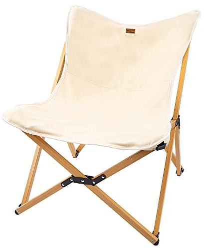 AKTIVE 63023 - Hopfällbar campingstol av typ Glamping Savann, bärbar, Material: bomull och aluminium, robust, maximal vikt som stöds 110 kg, mått 56 x 70 x 75 cm