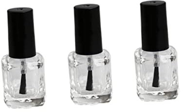 minkissy 10pcs Empty Nail Polish Bottles 10ml Square Refillable Bottles Brush Suitable for Diy Nail Art and Salon Use