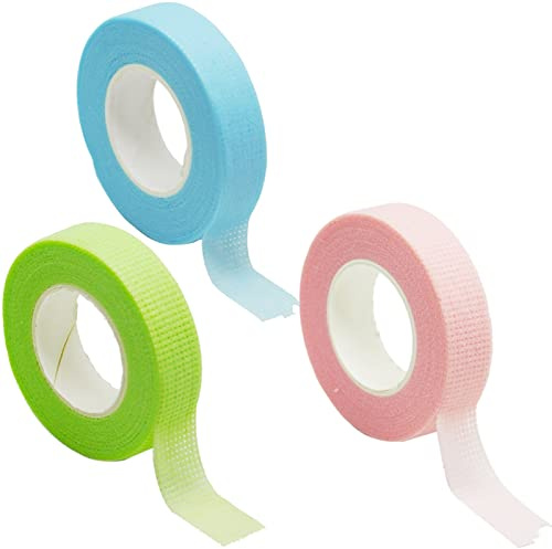 HXMJIED 3 Rolls Eyelash Tape, Adhesive Lash Extension Tape, Breathable Micropore Fabric Tape, Eyelash Extension Tape, For Eyelash Extension Supply