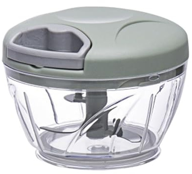 Bisch Picadora de ajo, Cortador Manual Giratorio de Frutas y Verduras, rebanador, trituradora de ajo, pelador, licuadora, picadora de Carne, 500ML (Color : 500ml Green)
