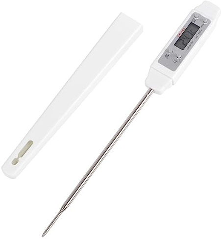 LIFKOME Termometro Digitale Display LED ad Alta Precisione per Alimenti Sonda in Acciaio Inox e Abs per Grigliate e Cottura di Carne, Latte e Olio