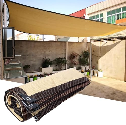Toile D'ombrage pour Plantes,Voile D'ombrage Rectangulaire,Filet Protection Solaire Beige 90%,Filet D'ombrage avec Œillets,Tissu D'ombrage pour Jardin,Serre,Pergola,Voiture,Beige-2×2m(6.6 * 6.6ft)