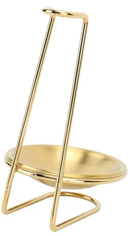 Leapiture Supporto verticale per mestolo da zuppa Poggia cucchiaio da zuppa Ripiano Porta cucchiaio Supporto per cucchiaio da zuppa Supporto per cucchiaio da zuppa Supporto per (D'oro con 1 piatto)