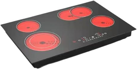 Commercial Four-Burner Ceramic Stove, Multi-Burner Ceramic Stove with Sensor Touch Control, Child Safety Lock, Timer, Pause Function