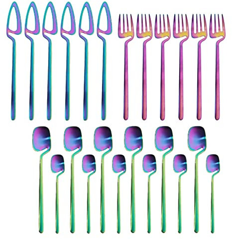 Ensemble de couverts 24 pièces Ensemble de couverts noir mat Ensemble de vaisselle en acier inoxydable 304 Couteau Fourchette Cuillère Ensemble de dîner Ensemble de couverts de cuisine Ensemble de va