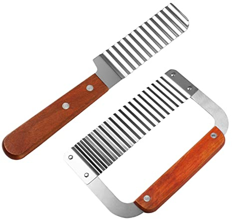 Amosfun 2 Pièces couteau à pommes de terre coupe-pomme de terre coupe-pommes de terre ondulé decoupeur legume vegetable cutter machine coupe-vague pour pomme de terre gadget de cuisine