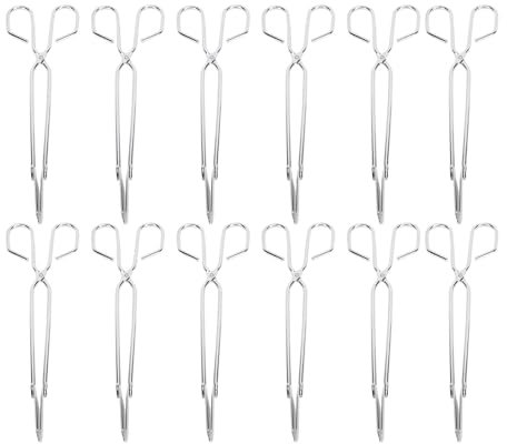 Sunicon 12PCS Cooking Scissor Tongs Comfortable Grip Kitchen Baking Bread Tongs Barbecue Grilling Tongs Tool for Flipping Food
