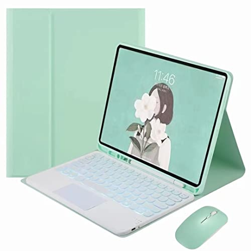JZCZMCE Custodia con Tastiera per Samsung Galaxy Tab S10 Ultra/S9 Ultra/S8 Ultra 14,6 Pollici, Tastiera Magnetica Staccabile Retroilluminata Senza Fili con Mouse Bluetooth,Verde