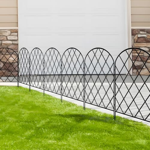 Thealyn Recinzione decorativa da giardino in metallo, 60 cm (altezza) x 33 cm (lunghezza), barriera per animali (60 cm di altezza x 33 cm di larghezza (10 pannelli, lunghezza totale 3,3 m)