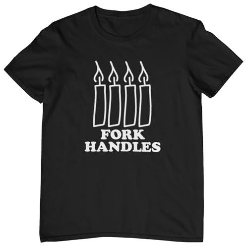 Plastic Revolution Fork Handles T-Shirt (UK, Alpha, L, Regular, Regular, Black T-Shirt with White Print)