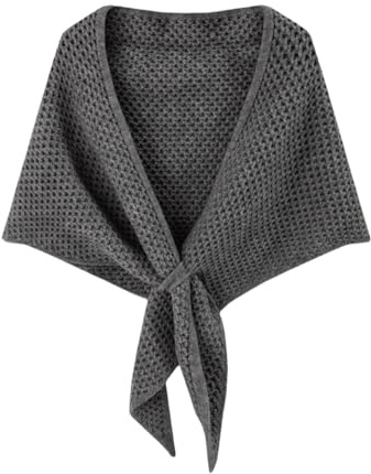 LIUYUYOUGO Triangle Shawl For Women Winter Warm Scarf Fashion Hollow Knitted Cape Winter Soft Warm Shawls And Wraps Ladies Scarf Shoulder Protective Neck For Girls Gift Grey
