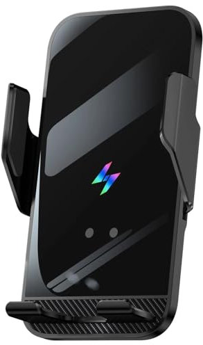 Premium Wireless Car Phone Holder and Charger, Qi Fast Charging Mount with Automatic Sensor, 15W Auto-Clamping Air Vent Phone Compatible with iPhone & Android