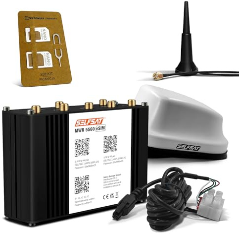 SELFSAT MWR 5560 eSIM 5G Cat 20 Router WLAN fino a 3,4 Gbps incl. antenna SELFSAT 5G bianca