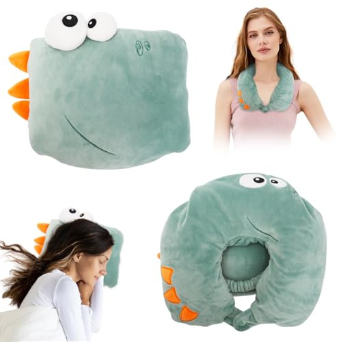 Umllpet Coussin de voyage 2 en 1 pour enfant - Coussin de nuque déformable en forme de U - Coussin de nuque pour enfants, adolescents, filles, garçons, adultes - Pour avion, voiture, voyage