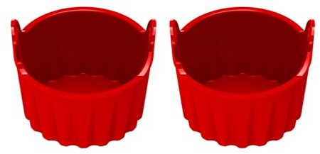 YUOIUX Set of 2 Easy to Use Air Fryers Ramekins Silicone Ramekins Silicone Eggs Making Cups Eggs Poachers