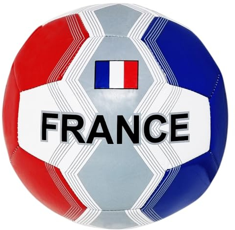 CUCUBA Pallone da Calcio France da Allenamento o Partita Francia Colore Blu Bianco Rosso Taglia 5 Regolamentare