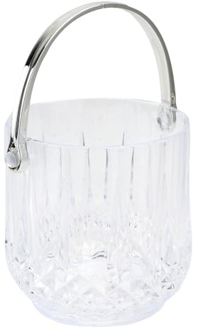 LOORGVEL Seau à Glace Acrylique Transparent pour Bar 1 Pièce | Cristal, Design Moderne Élégant, Surface Résistante aux Rayures L’abrasion, Nettoyage Facile