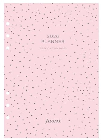 Filofax Kalender-Tagebuch-Nachfüllpackung, A5, Wochenansicht, Konfetti, minimales Tagebuchpaket, mehrsprachig: fünf Sprachen, 2026 (C68591-26)