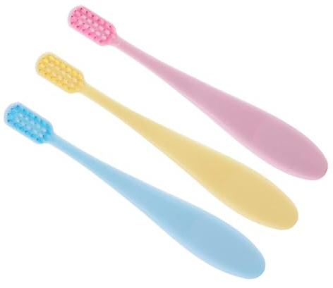 BAZEITFLOW 6 piezas Cepillos de Dientes Infantiles con Mango Antideslizante Grande Cerdas Suaves para Entrenamiento de Bebés y Herramienta de Limpieza Dental Ergonómica