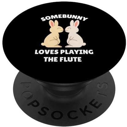 Somebunny Loves Playing Flauto carino coniglietto pasquale flautista regalo PopSockets PopGrip Adesivo