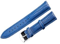 LUGEMA Läderarmband 12 14 16 18 20 22 24 Mm Mjukt Och Vattentätt Platt Armbandsur(Blue,24mm)