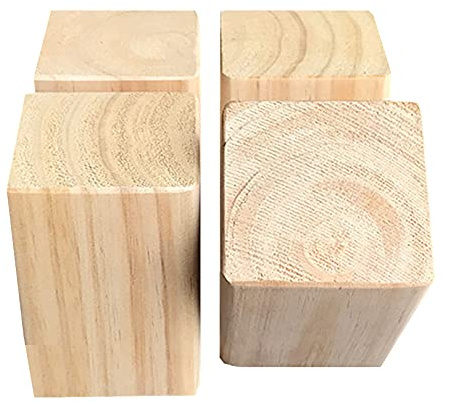 VERIDIANFLOW Robust möbelförhöjare i trä, säng i furu och möbelförhöjare 10 cm 5x5 cm-9x9 cm 4-delat set(8x8cm)