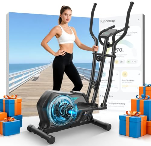Cowmew Elliptical Cross Trainer,16-Level Magnetic Resistance with Bluetooth